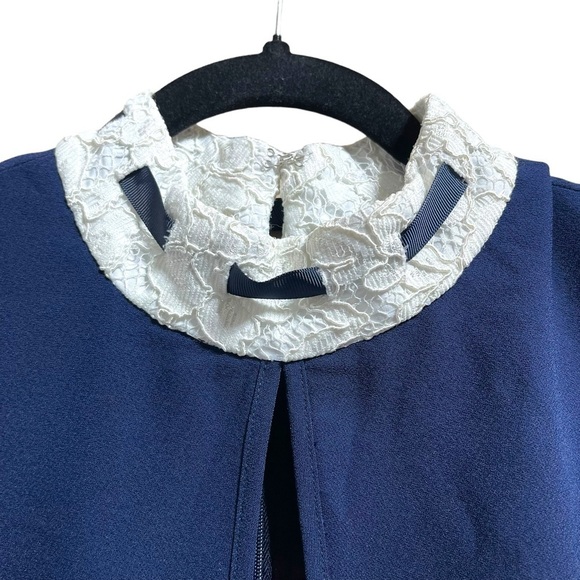 Nanette Lepore Women's Lace Neck Pleated Hem Sleeveless Midi Dress Size 12 - Picture 4 of 10